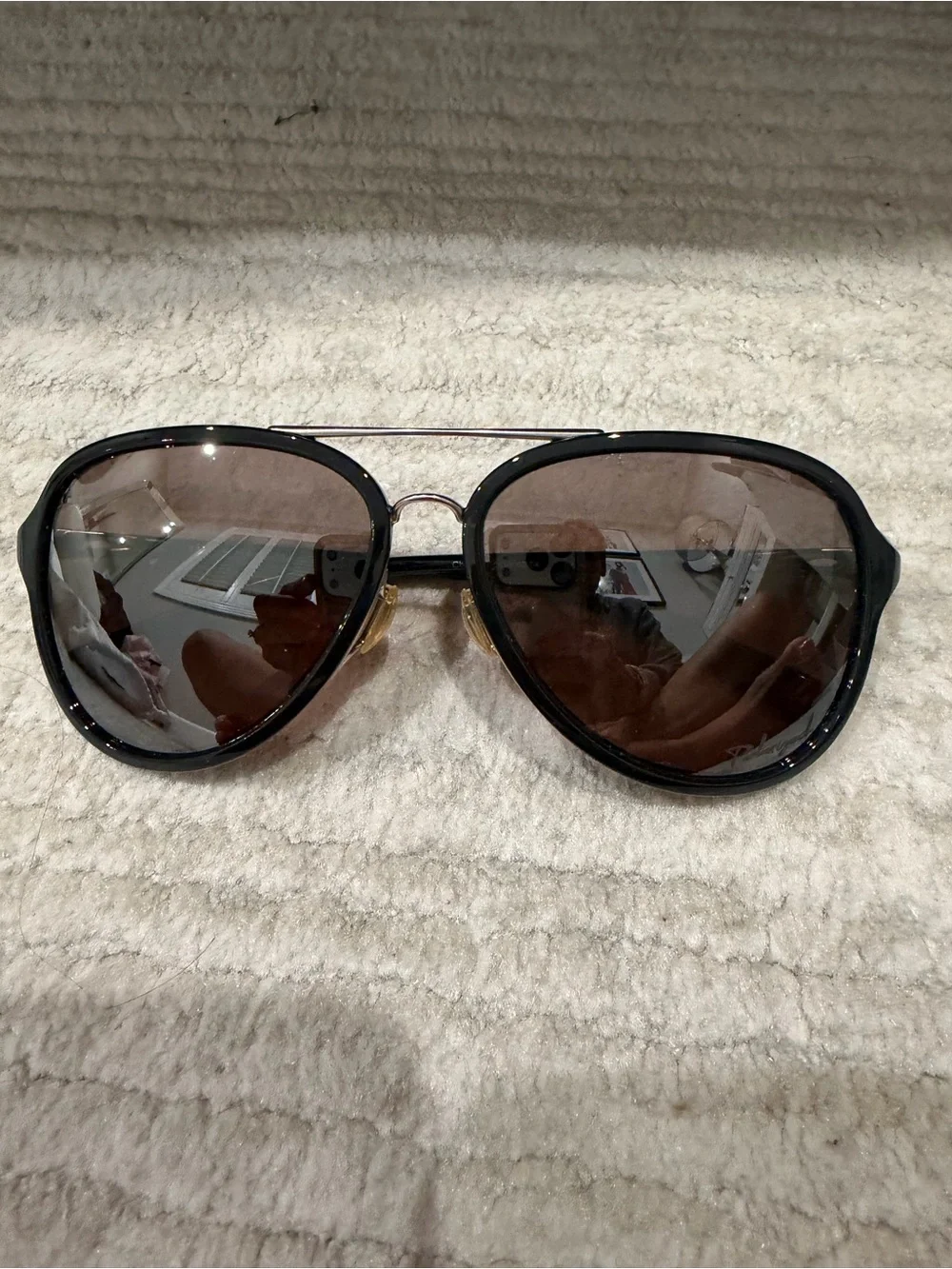Oakley Aviator Sunglasses Black Frame Brown Lenses